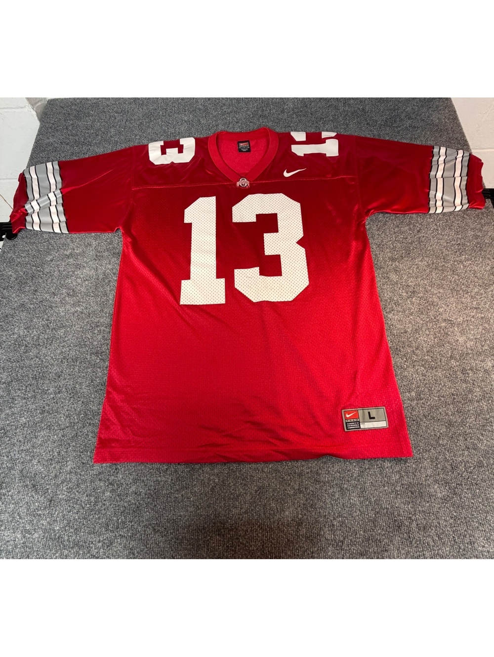 Nike Ohio State Buckeyes #13 Maurice Clarett Red/White Football Jersey Size L